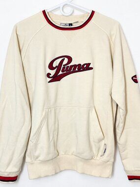 Puma cream script crewneck sweatshirt men XS